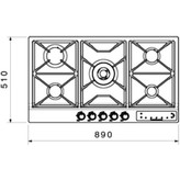 اجاق گاز استیل بیمکث مدل تایمر دار2304T